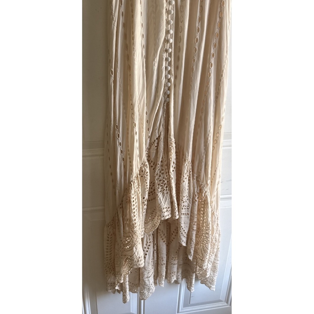 YFB Young Fabulous & Broke Costa Eyelet High Low Dress Ivory Medium - Picture 2 of 14